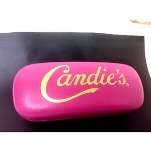 Candie's Hot Pink Clamshell Eyeglasses Sunglass Case w Gold Logo EMPTY Women VGC